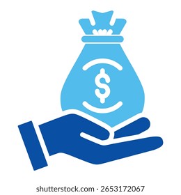 Ícones De Solução Em Estilo Azul, Ilustração De Vetor