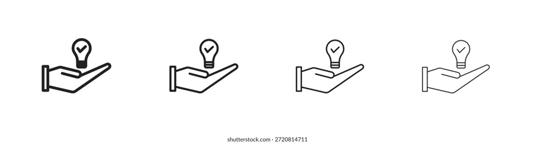 Los iconos de solución delinean el diseño de Vector negro. Línea con trazo editable.