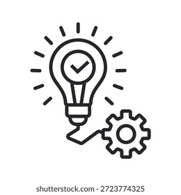 solution icons outline and Flat Style,transparent background