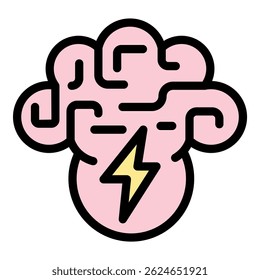 Solution idea icon. Outline solution idea vector icon color flat isolated