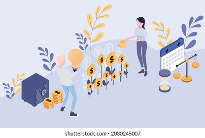 diseño de ilustraciones vectoriales de inversión 