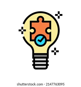 solution light bulb color icon vector. solution light bulb sign. isolated symbol illustration