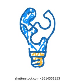 solution light bulb doodle icon sketch vector. solution light bulb sign. isolated symbol illustration