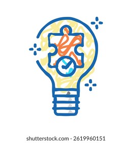 solution light bulb doodle icon sketch vector. solution light bulb sign. isolated symbol illustration
