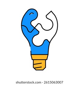 solution light bulb line icon vector. solution light bulb sign. isolated symbol illustration