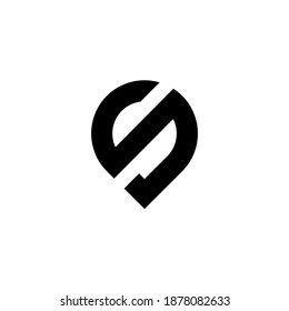 Solution Location Logo Design Vector, with Letter S Concept Illustration