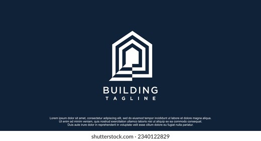 Solution logo with home concept creative idea premium vector