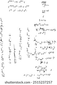 Solution of mathematical equation. Equation in algebra. Vector illustration.