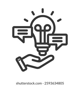 Solution Outline Icon Vector Illustration