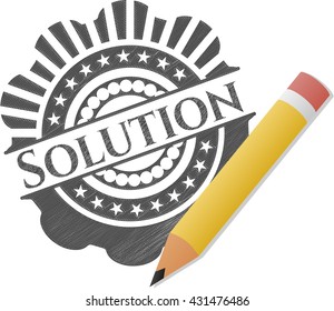 Solution pencil emblem