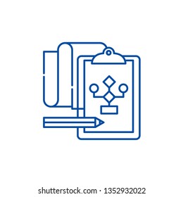 Solution of the problem line icon concept. Solution of the problem flat  vector symbol, sign, outline illustration.