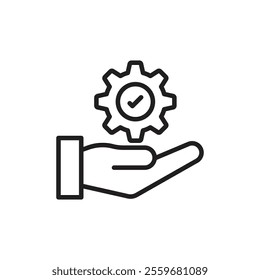 Solution Provide icon Flat art in black and white isolated