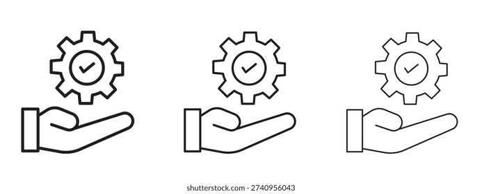 Solution Provide icon Illustration Eps10. Line with editable stroke