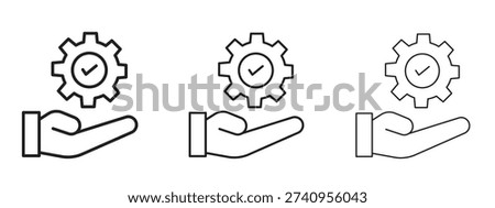 Solution Provide icon Illustration Eps10. Line with editable stroke