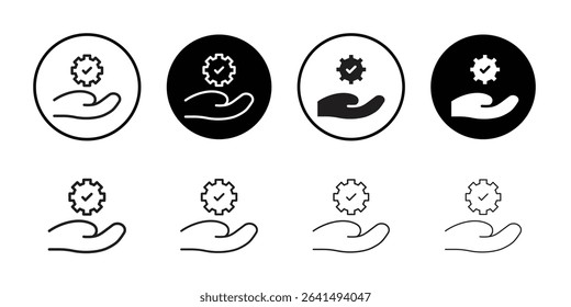 Solution Provide icon Thin line illustration set vector