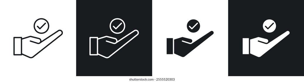 Solution Provide icon vector collection in black and white.