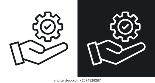 Solution Provide icons in thin black and white stroke liner style