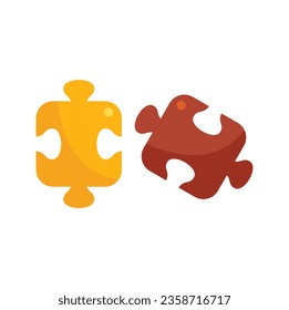 Solution puzzle icon flat vector. Creative business. Work challenge isolated