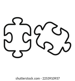 Solution puzzle icon outline vector. Creative business. Work challenge