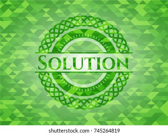 Solution realistic green mosaic emblem