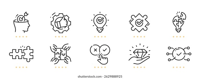 Solution related line icons. Editable stroke. Set 2