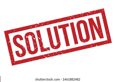 Solution Rubber Stamp. Solution Rubber Grunge Stamp Seal Vector Illustration - Vector