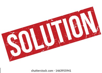 Solution Rubber Stamp. Solution Rubber Grunge Stamp Seal Vector Illustration - Vector