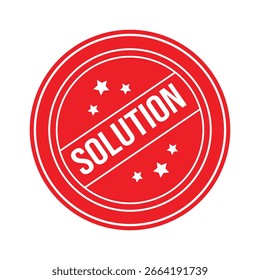 Solution Rubber Stamp. Solution Stamp Seal – Vector