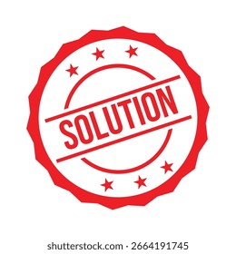 Carimbo da solução. Selo do Carimbo da Solução - Vetor