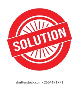 Solución Sello de goma. Sello de sello de solución – Vector