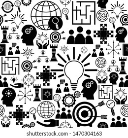 solution seamless pattern background icon.