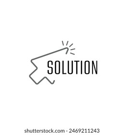 solution sign on white background