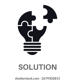 Solution Silhouette Glyphs Concept Simple Style Design Vector