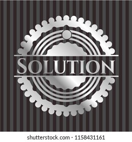 Solution silvery emblem or badge
