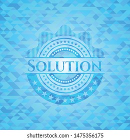 Solution sky blue mosaic emblem