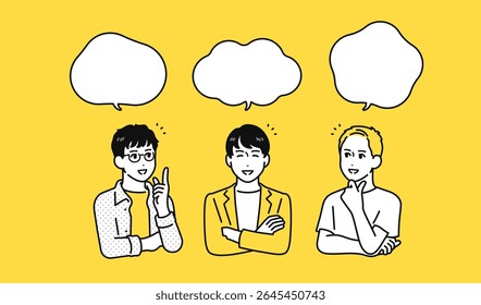 Solução Sorriso Conversa Jovem Fala bolha set