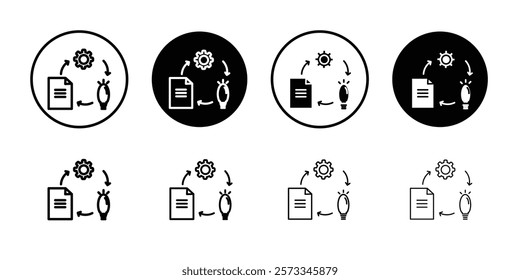 Solution, solve icon vector line logo mark or symbol set collection outline style