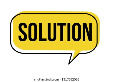 Solution speech bubble on white background, vector illustration