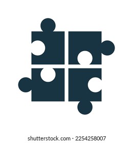 Solución, estrategia, diseño de iconos de rompecabezas.