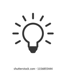Solution symbol, brilliant idea concept, light bulb lamp vector icon