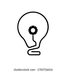 Solution symbol, lamp icon, idea icon vector illustration.