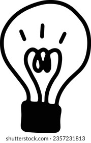 Solution symbol, lamp icon, idea.
