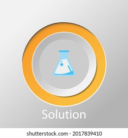 solution symbol on the white background.