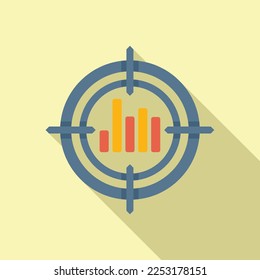 Solution target icon flat vector. Business problem. Innovation process