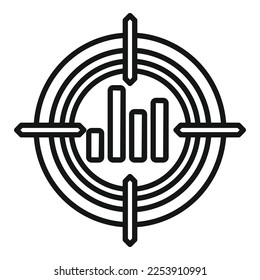 Solution target icon outline vector. Business problem. Innovation process