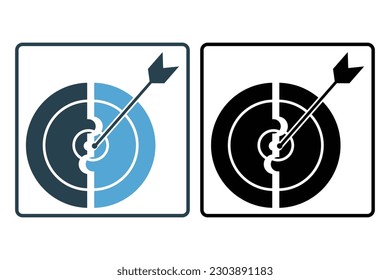 Solution target icon. Puzzle piece, target. icon related to creative idea, solution. Solid icon style. Simple vector design editable