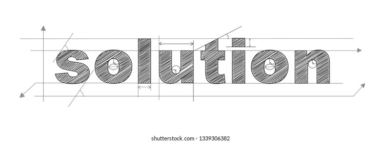 SOLUTION technical lettering typography