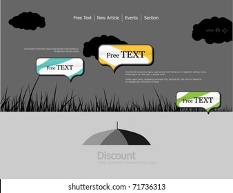 Solution and the theme for the web satov in gray style with colored elements