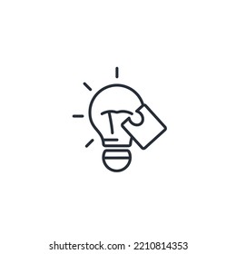 solution thin line icons. Vector illustration isolated on white. Editable stroke.