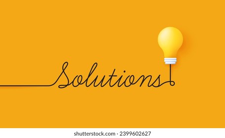 solution thinking ideas and innovation with lightbulb creative concept background design